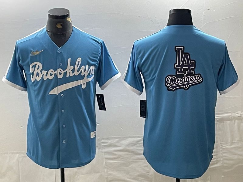 Men Los Angeles Dodgers Blank Light blue Throwback 2024 Nike MLB Jersey style 8->los angeles dodgers->MLB Jersey
